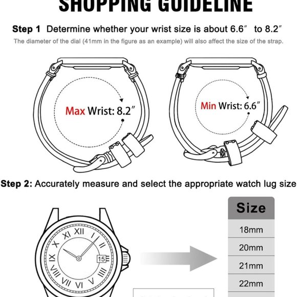 Ritche Quick Release Leather Watch Bands Genuine Watch Straps 14mm-24mm - Picture 6 of 9